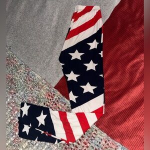 Red white and blue flag leggings m\l